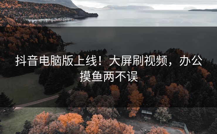 抖音电脑版上线！大屏刷视频，办公摸鱼两不误