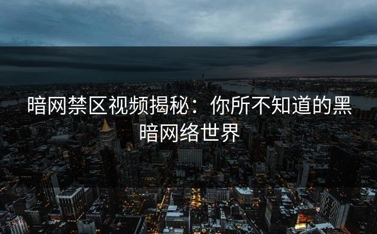 暗网禁区视频揭秘：你所不知道的黑暗网络世界