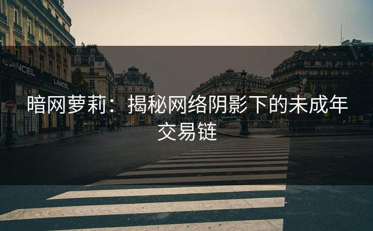 暗网萝莉：揭秘网络阴影下的未成年交易链